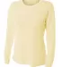 NW3002 A4 Women's Long Sleeve Cooling Performance  LIGHT YELLOW front view