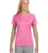 NW3201 A4 Women's Cooling Performance Crew T-Shirt PINK front view
