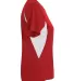 NW3223 A4 Women's Color Blocked Performance V-Neck SCARLET/ WHITE side view