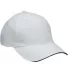PE102 Adams Polyester Performer Cap in White/ black front view