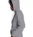 Champion S700 Logo 50/50 Pullover Hoodie in Stone grey side view