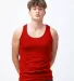 S105TC Tultex Unisex Fine Jersey Tank 105 105TC Red front view