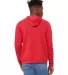 BELLA+CANVAS 3719 Unisex Cotton/Polyester Pullover in Heather red back view