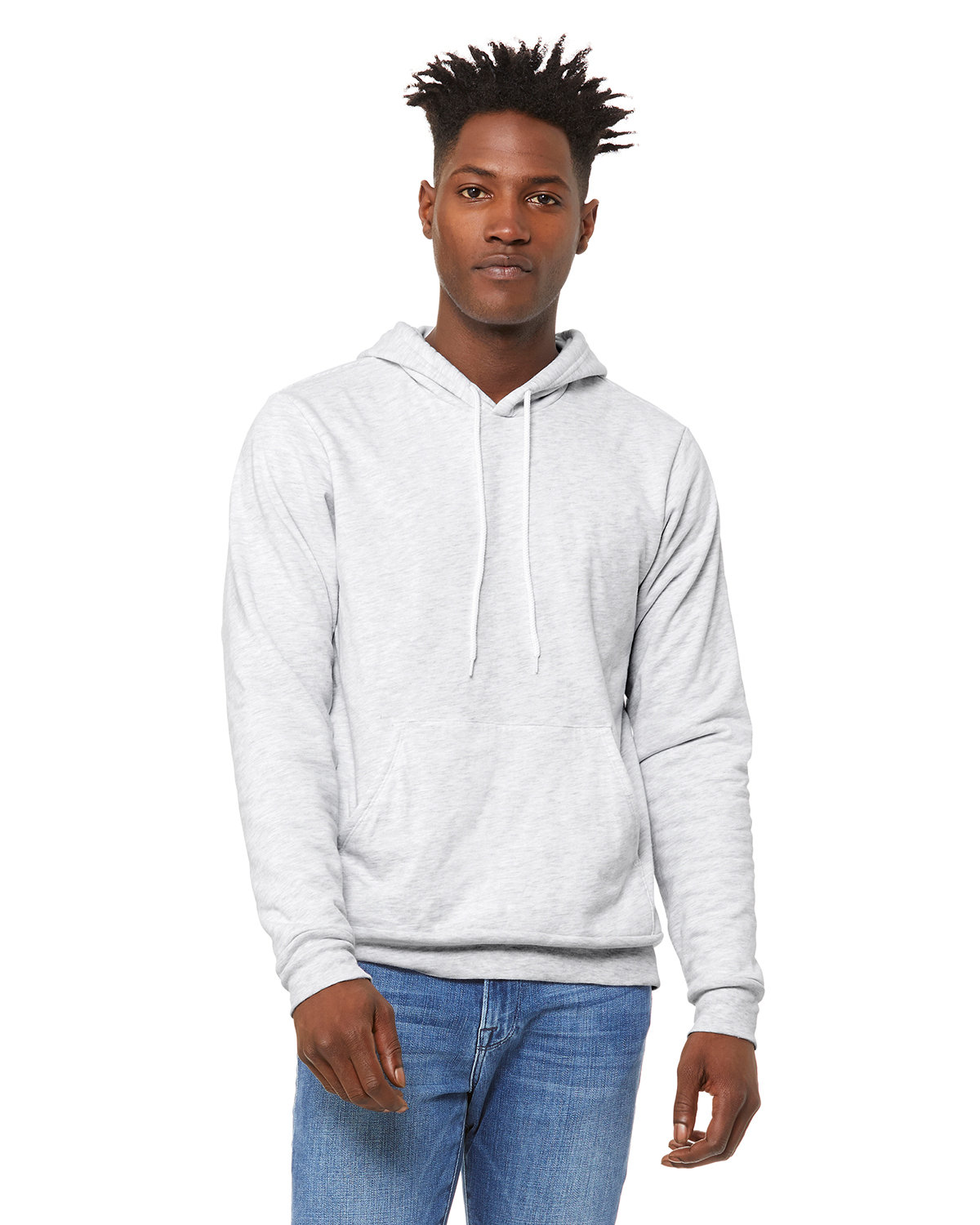 BELLA+CANVAS 3719 Unisex Cotton/Polyester Pullover ASH front view