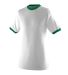710 Augusta Sportswear Ringer T-Shirt in White/ kelly front view