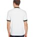 710 Augusta Sportswear Ringer T-Shirt in White/ black back view