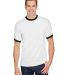 710 Augusta Sportswear Ringer T-Shirt in White/ black front view
