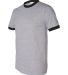 710 Augusta Sportswear Ringer T-Shirt in Athletic heather/ black side view