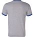 710 Augusta Sportswear Ringer T-Shirt in Athletic heather/ royal back view