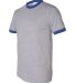 710 Augusta Sportswear Ringer T-Shirt in Athletic heather/ royal side view