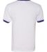 710 Augusta Sportswear Ringer T-Shirt in White/ purple back view