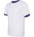710 Augusta Sportswear Ringer T-Shirt in White/ purple side view