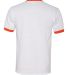 710 Augusta Sportswear Ringer T-Shirt in White/ orange back view
