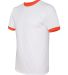 710 Augusta Sportswear Ringer T-Shirt in White/ orange side view