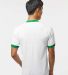 710 Augusta Sportswear Ringer T-Shirt in White/ kelly back view