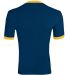 710 Augusta Sportswear Ringer T-Shirt in Navy/ gold back view