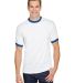 710 Augusta Sportswear Ringer T-Shirt in White/ royal front view