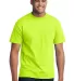 Port & Company Tall 50/50 T-Shirt with Pocket PC55 Safety Green front view