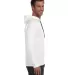 Anvil 987 by Gildan Long-Sleeve Hooded T-Shirt in White/ dark grey side view