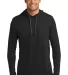 Anvil 987 by Gildan Long-Sleeve Hooded T-Shirt BLACK/ DARK GREY front view
