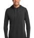 Anvil 987 by Gildan Long-Sleeve Hooded T-Shirt in Hth dk gy/ dk gy front view