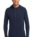Anvil 987 by Gildan Long-Sleeve Hooded T-Shirt in Navy/ dark grey front view