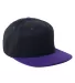 110F Flexfit Wool Blend Flat Bill Snapback Cap  in Black/ purple front view