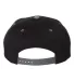 110F Flexfit Wool Blend Flat Bill Snapback Cap  in Black/ grey back view