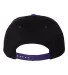 110F Flexfit Wool Blend Flat Bill Snapback Cap  in Black/ purple back view