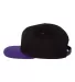 110F Flexfit Wool Blend Flat Bill Snapback Cap  in Black/ purple side view