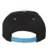 110F Flexfit Wool Blend Flat Bill Snapback Cap  in Black/ teal back view
