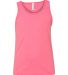 BELLA 3480Y Unisex Youth Cotton Tank Top in Neon pink front view