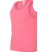 BELLA 3480Y Unisex Youth Cotton Tank Top in Neon pink side view
