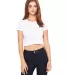 BELLA 6681 Womens Poly-Cotton Crop Top WHITE front view