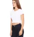 BELLA 6681 Womens Poly-Cotton Crop Top WHITE side view