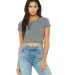 BELLA 6681 Womens Poly-Cotton Crop Top DEEP HEATHER front view