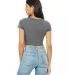 BELLA 6681 Womens Poly-Cotton Crop Top DEEP HEATHER back view