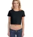 BELLA 6681 Womens Poly-Cotton Crop Top BLACK front view