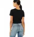 BELLA 6681 Womens Poly-Cotton Crop Top BLACK back view
