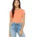 BELLA 6681 Womens Poly-Cotton Crop Top CORAL front view