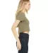 BELLA 6681 Womens Poly-Cotton Crop Top HEATHER OLIVE side view