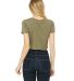 BELLA 6681 Womens Poly-Cotton Crop Top HEATHER OLIVE back view