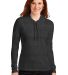 887L Anvil Ladies' Ringspun Long-Sleeve Hooded T-S HTH DK GY/ DK GY front view