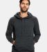US8899 US Blanks Unisex Tri-Blend Hoodie in Tri charcoal front view