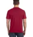 783 Anvil Adult Midweight Cotton Pocket Tee in Independence red back view