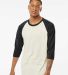 Tultex 0245TC Unisex Fine Jersey Raglan Tee in Vintage white/ black front view