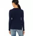 BELLA 6500 Womens Long Sleeve T-shirt in Navy back view