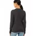 BELLA 6500 Womens Long Sleeve T-shirt in Dark gry heather back view