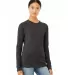 BELLA 6500 Womens Long Sleeve T-shirt in Dark gry heather front view