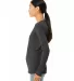 BELLA 6500 Womens Long Sleeve T-shirt in Dark gry heather side view